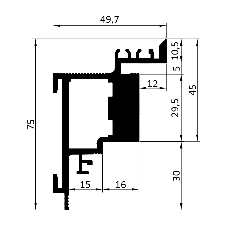 Vue profil TCS45