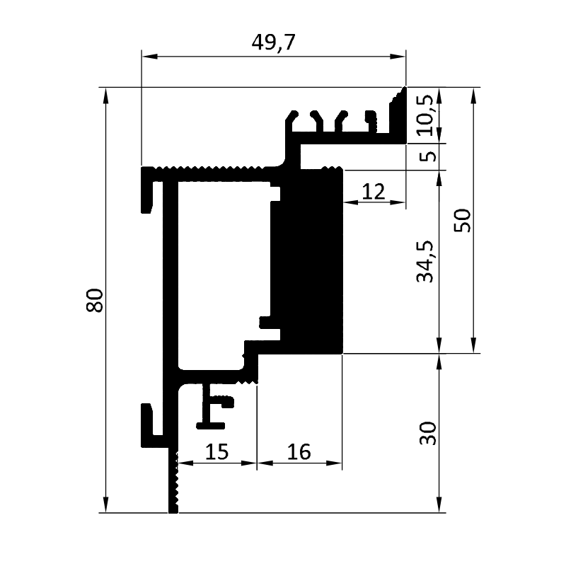 Vue profil TCS50