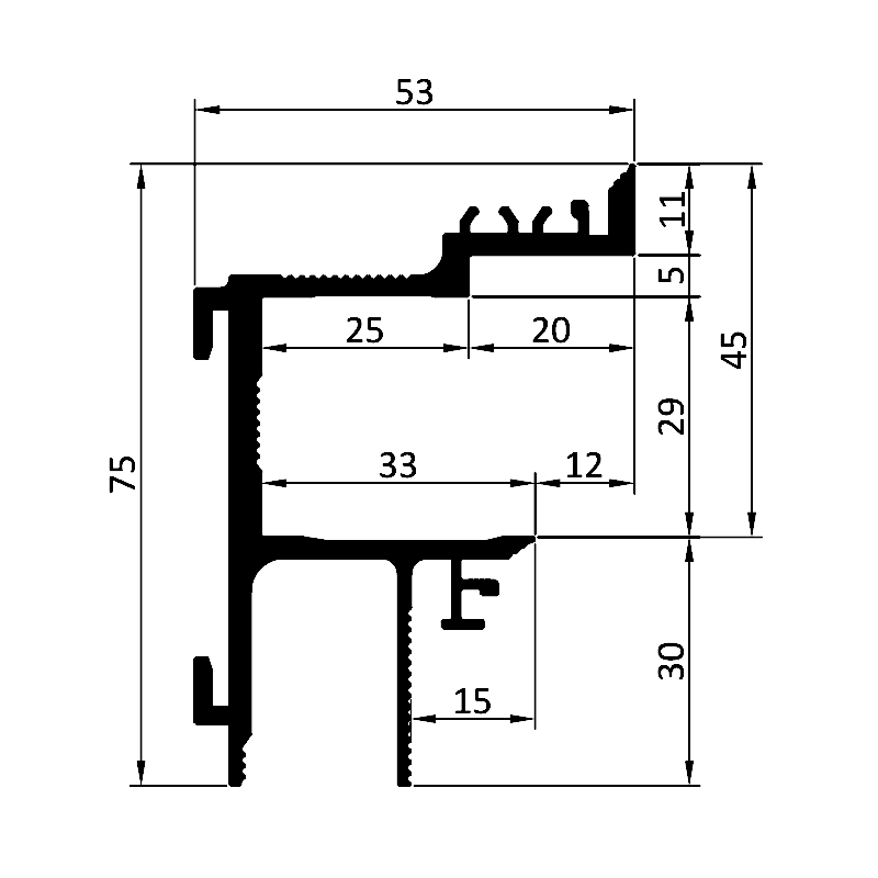Vue profil TUS45
